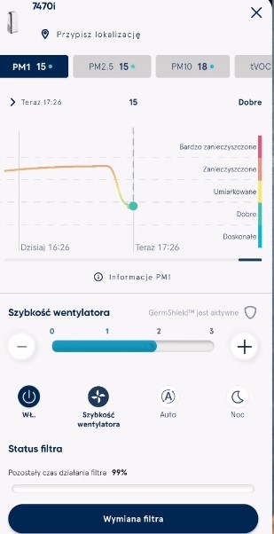 Aplikacja od producenta Blueair dla serii HealthProtect